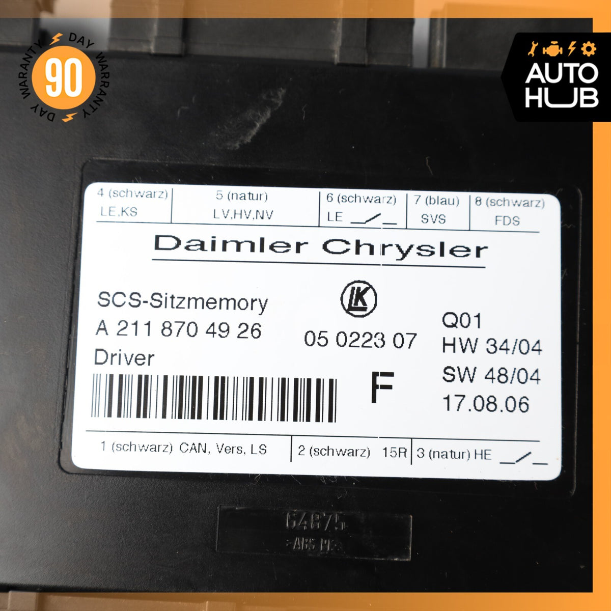 03-13 Mercedes W219 CLS550 GL550 Seat Control Module Front Left 2118704926 OEM - photo 7