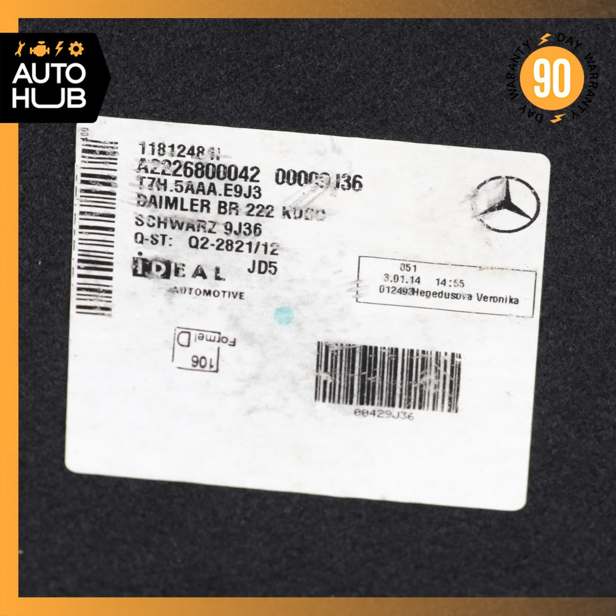 14-20 Mercedes W222 S550 S600 Trunk Floor Cover Panel 2226800042 OEM - photo 15