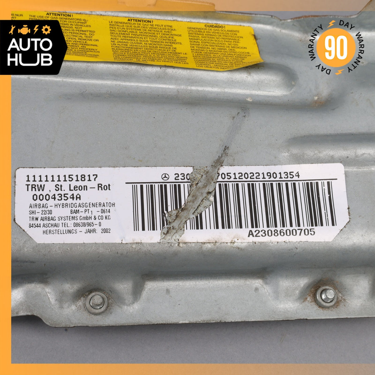 03-12 Mercedes R230 SL500 SL55 AMG Knee Airbag Air Bag Left Driver Side OEM - photo 3