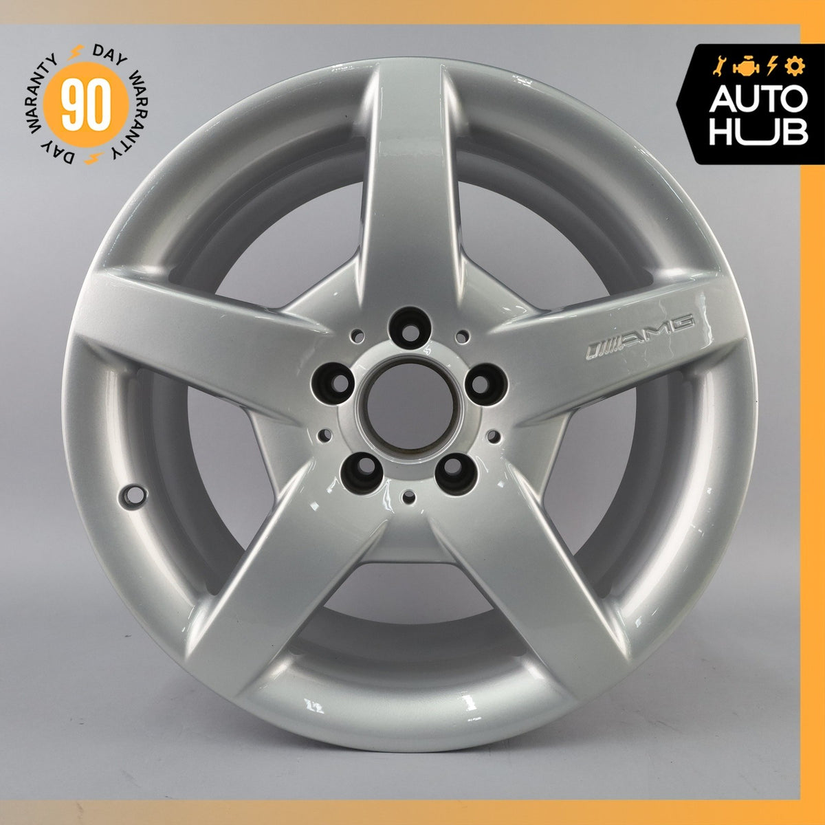 Mercedes W209 CLK55 AMG SLK350 8.5 x 17 17" Rear Wheel Rim Silver 1714011502 OEM - photo 2
