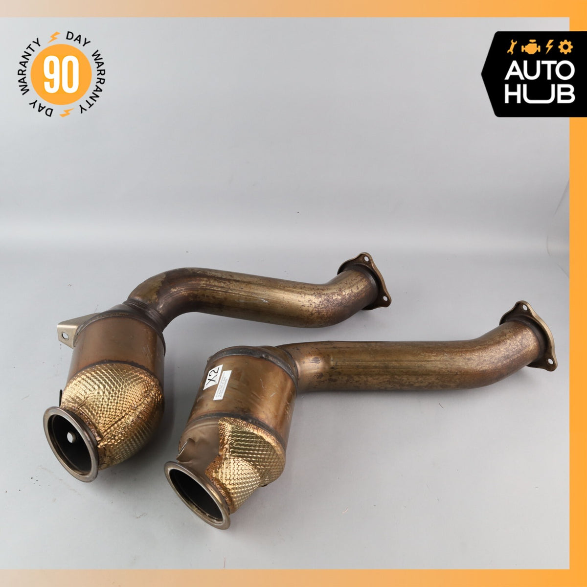 Porsche Cayenne 958 GTS S Front Engine Exhaust Downpipe Left & Right Set OEM 39k - photo 2