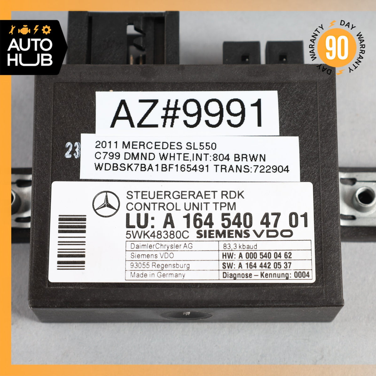 06-13 Mercedes R230 SL550 CL550 R350 TPMS Tire Pressure Control 1645404701 OEM - photo 6