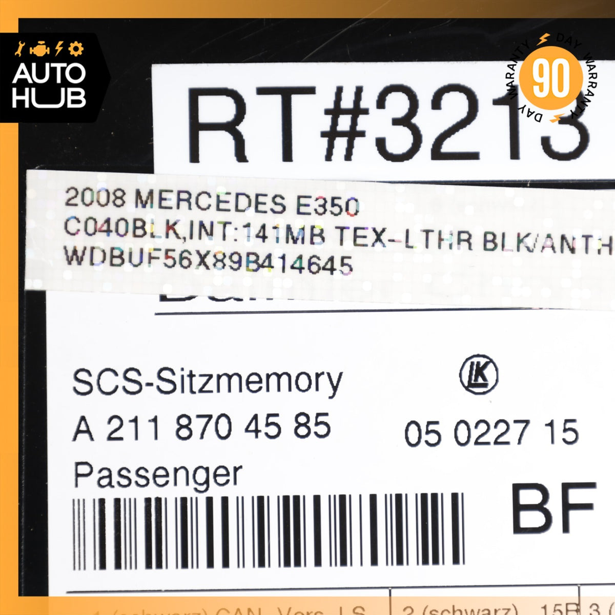 03-12 Mercedes W211 E350 E63 AMG Front Right Seat Control Module 2118704585 OEM - photo 10
