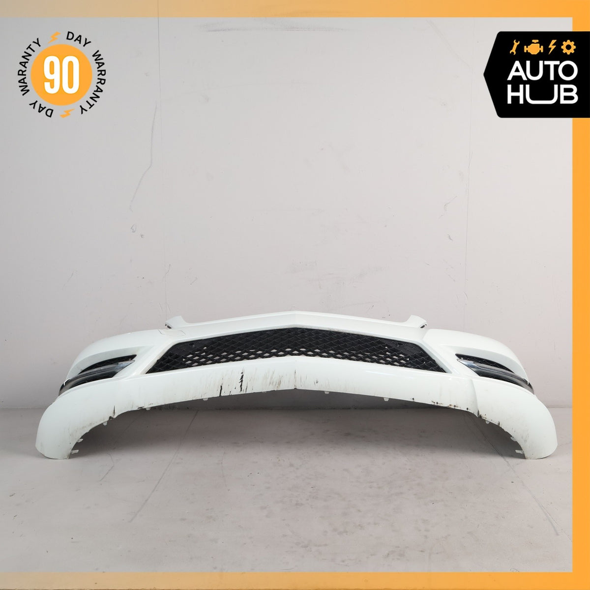12-14 Mercedes W204 C250 C300 AMG Sport Front Bumper Cover Assembly White OEM - photo 12