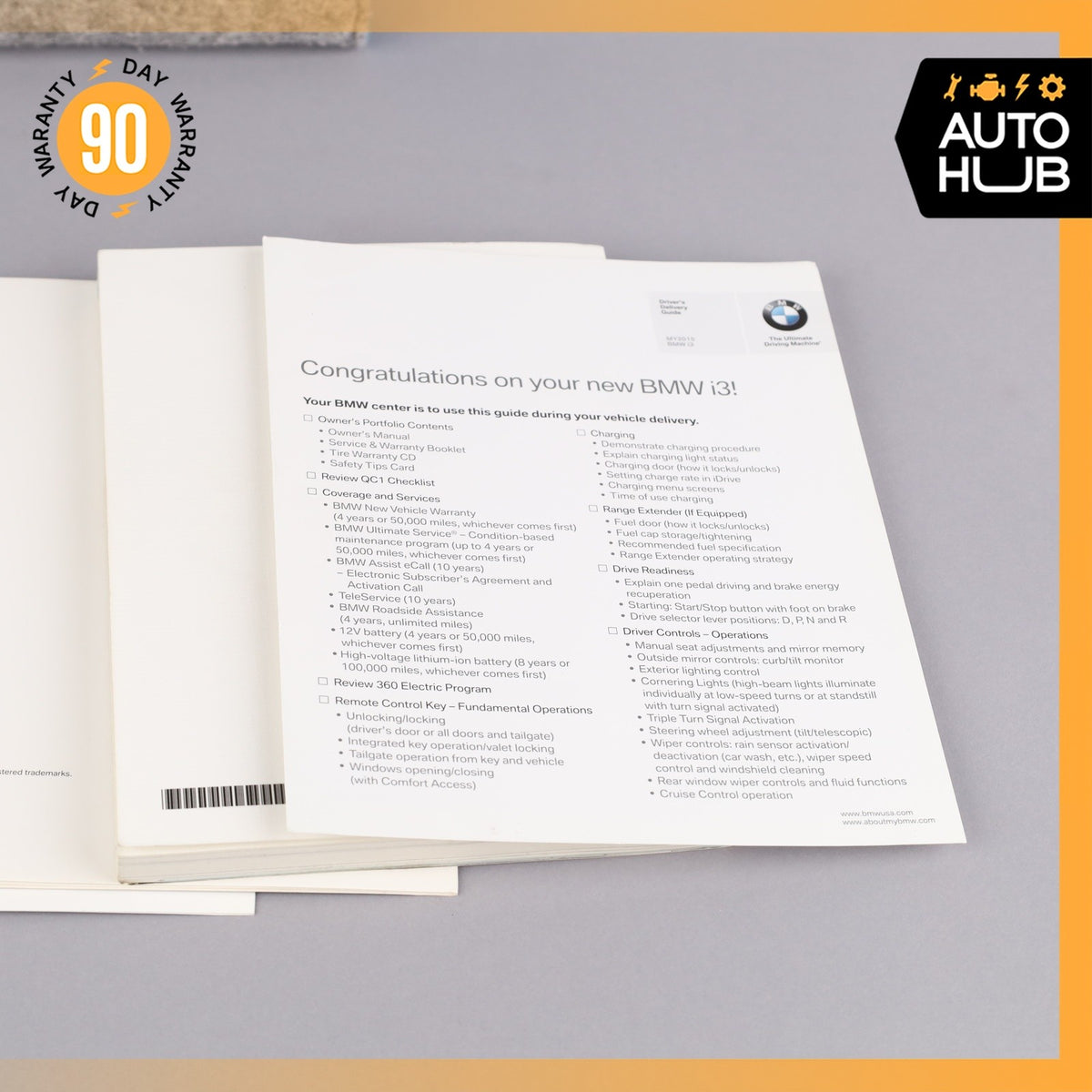 2015 BMW i3 I01 Owner's Operator's Manual Book Assembly OEM - photo 10