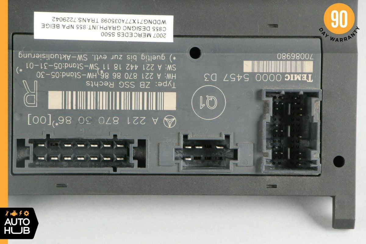 07-13 Mercedes W221 S500 S400 S350 Front Right Side Under Seat Control Unit OEM - photo 5