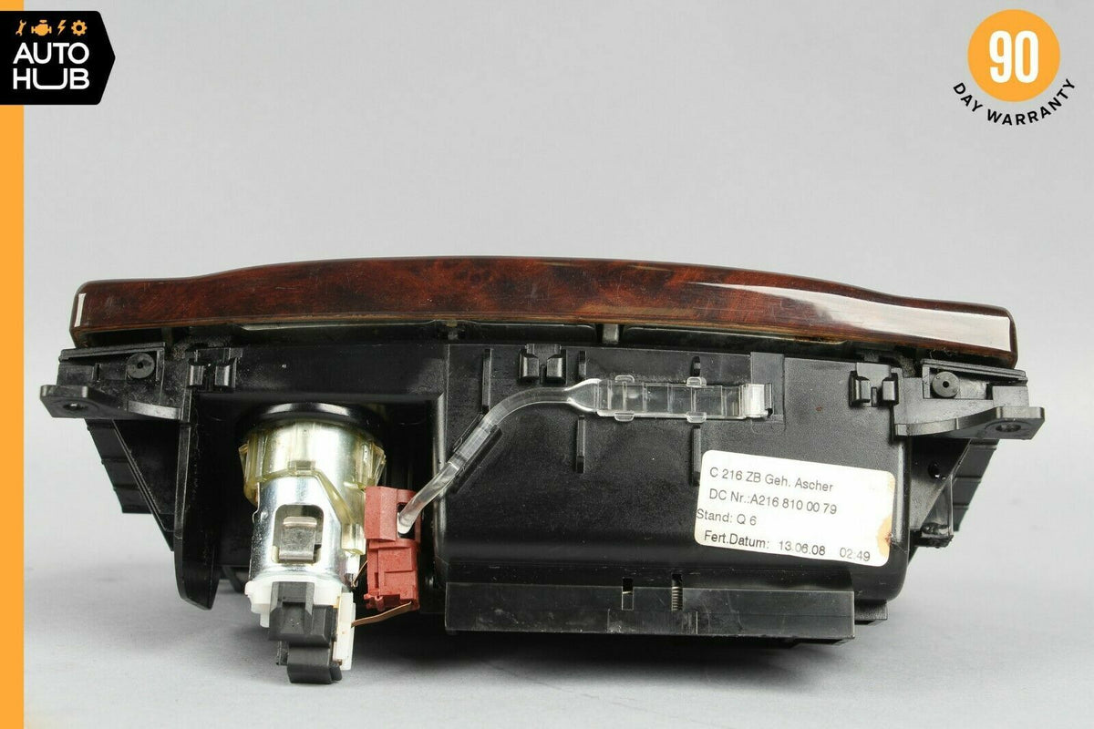 07-14 Mercedes W216 CL63 AMG CL550 Center Console Ash Tray Ashtray Trim Wood OEM - photo 7