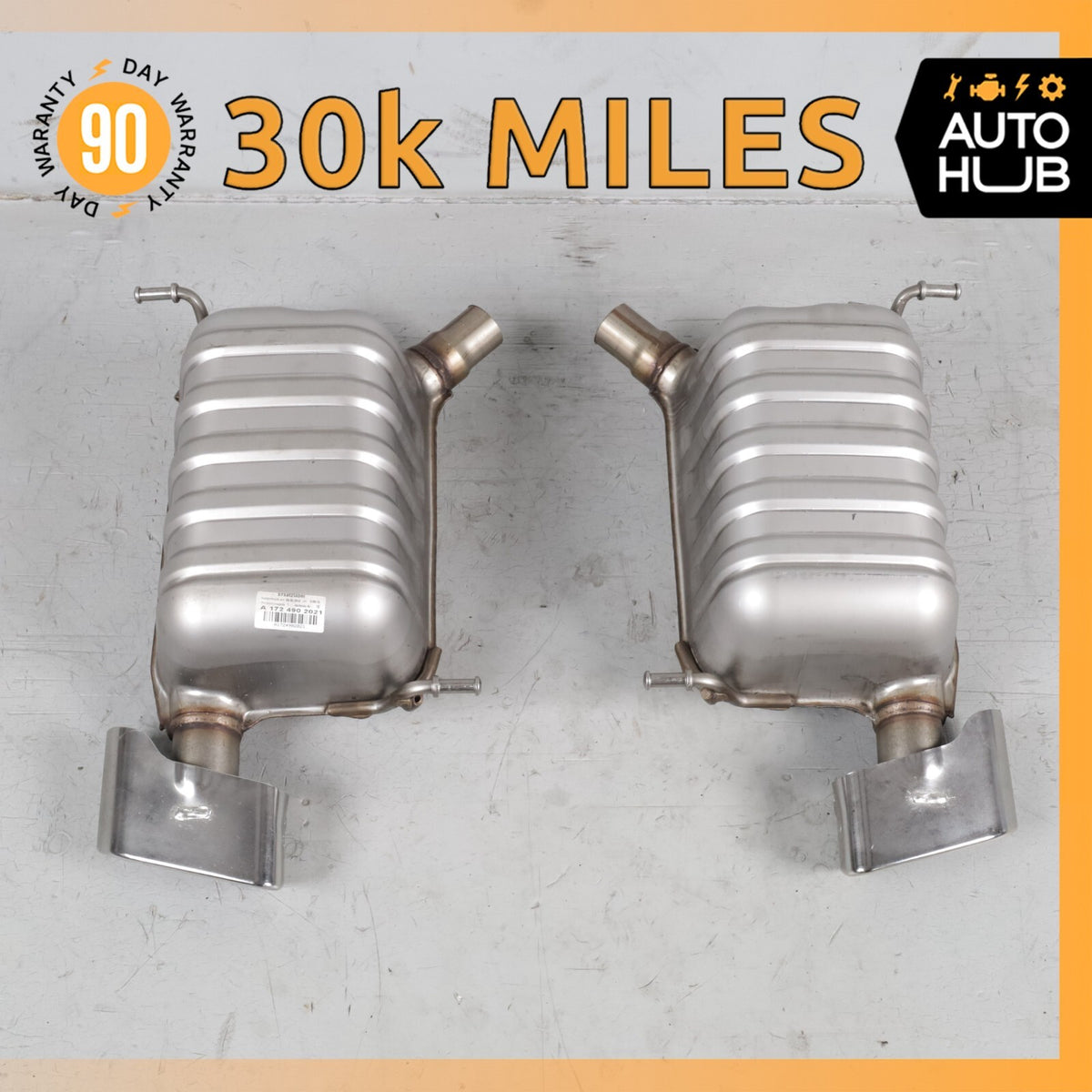 12-16 Mercedes R172 SLK350 M276 Exhaust Muffler Mufflers Right And Left OEM 30k - photo 1