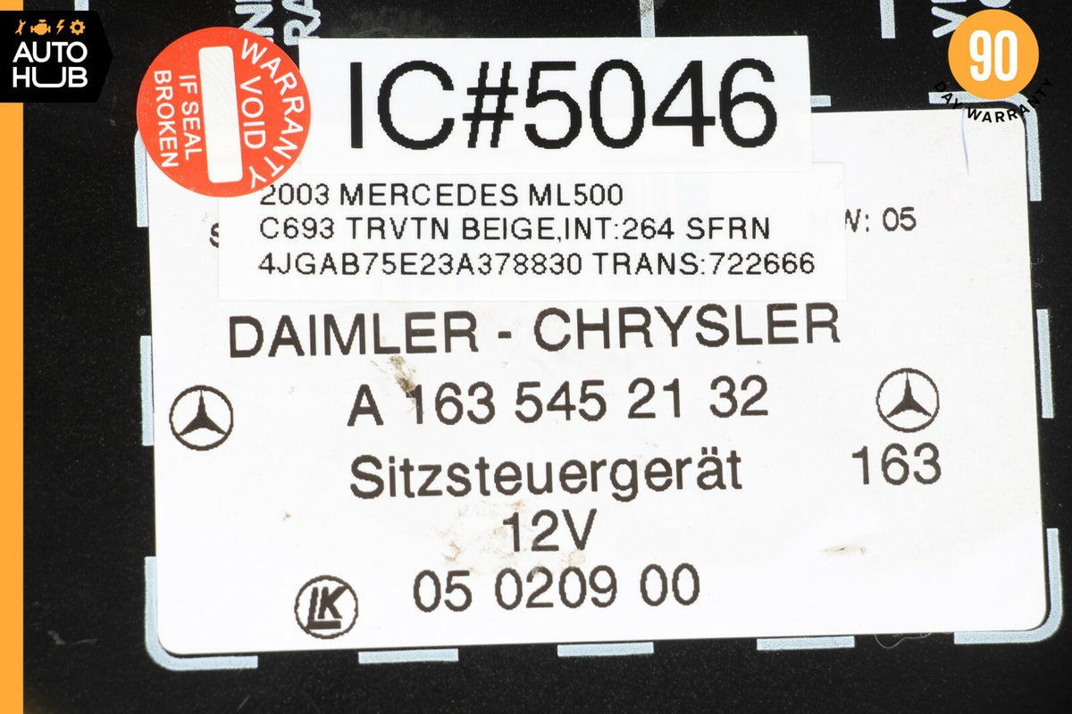 98-05 Mercedes W163 ML500 ML320 Seat Control Module Front Left Or Right OEM - photo 9