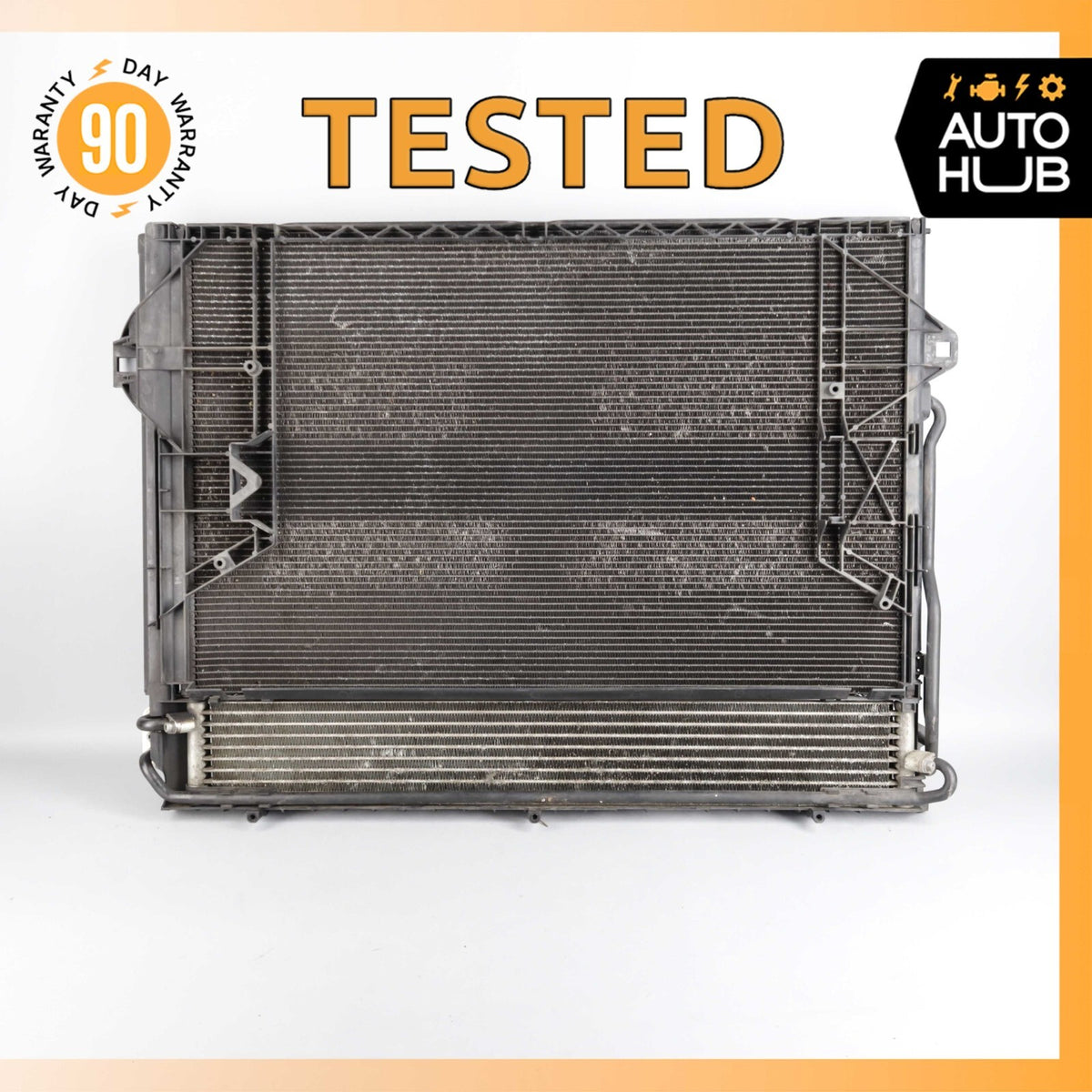 Porsche Cayenne 958 Turbo S AC A/C Condenser Transmission Cooler Radiator OEM - photo 1