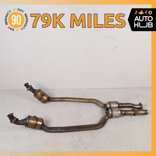 07-11 Mercedes R171 SLK280 SLK300 M272 Left & Right Exhaust Downpipe Set OEM 79k - photo 1