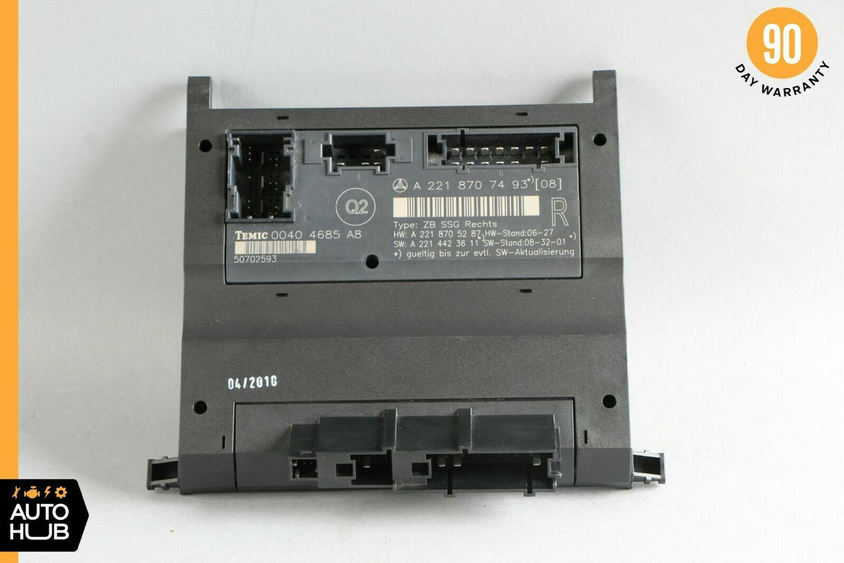 07-13 Mercedes W221 S550 S400 S350 Front Right Side Under Seat Control Unit OEM - photo 1