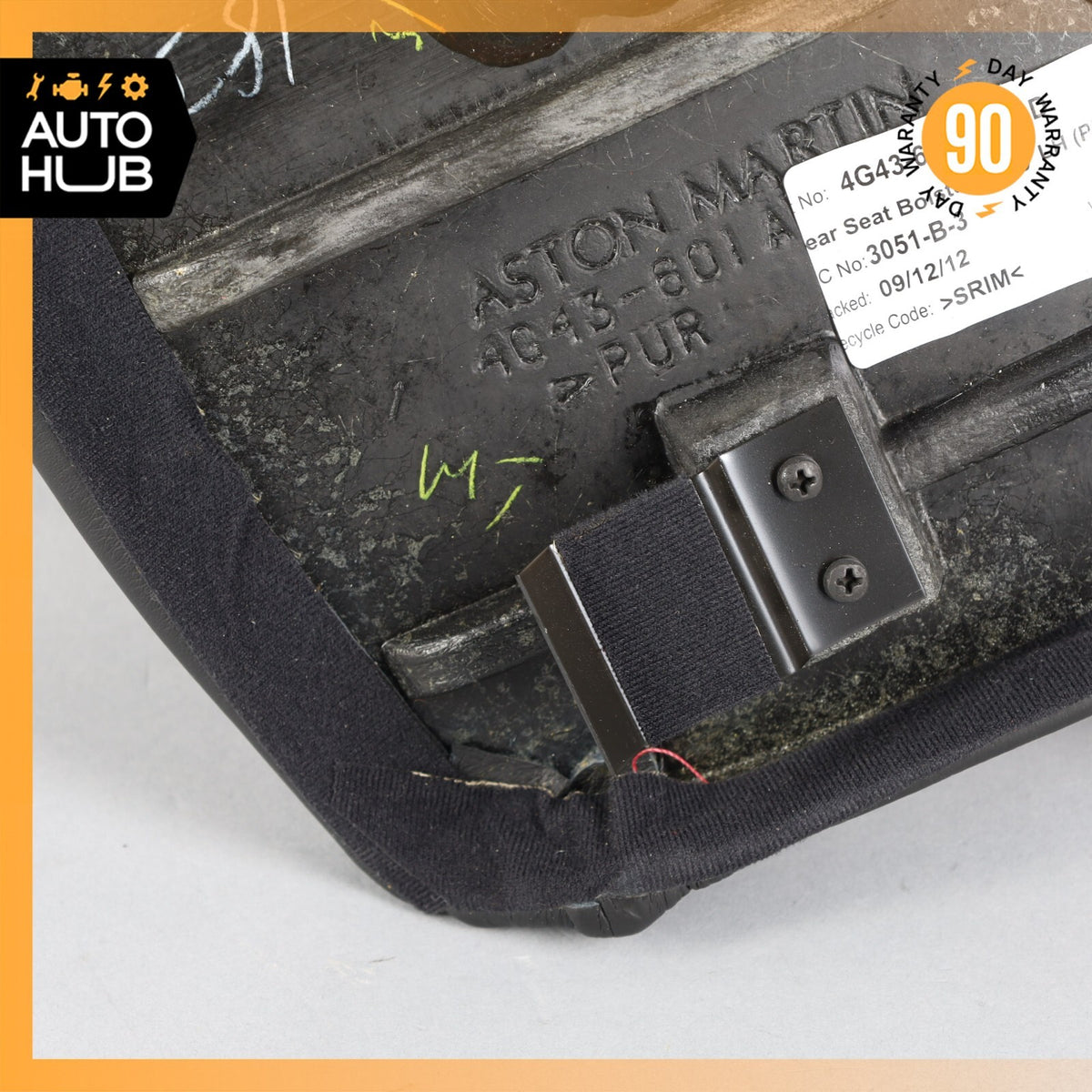 13-16 Aston Martin DB9 Rear Left Side Top Upper Seat Trim Panel OEM 35k - photo 12