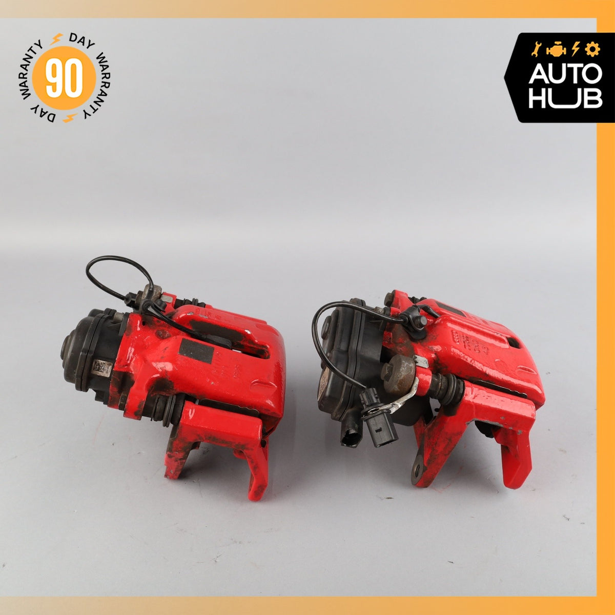 15-25 Porsche Macan 95B Rear Brake Calipers Left & Right Set w/ Actuator Red OEM - photo 12