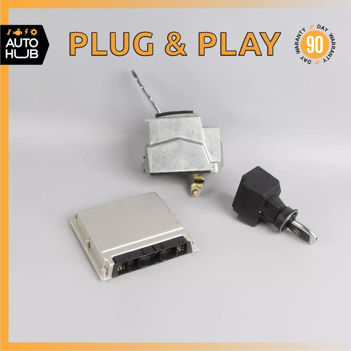 Mercedes R230 SL500 ECU Engine Computer EIS Ignition Switch Key Shifter Set OEM - photo 1