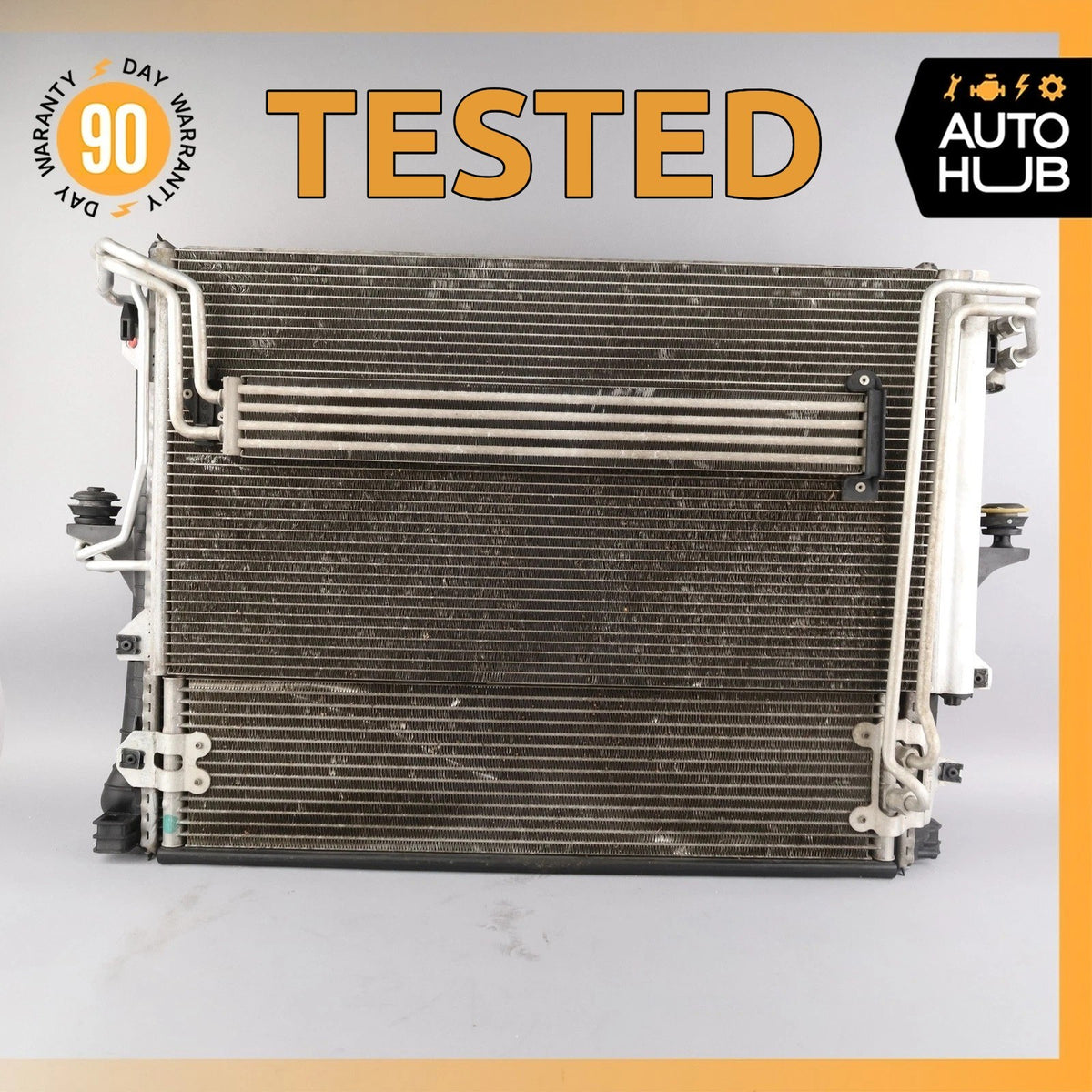 03-10 Porsche Cayenne 955 Turbo Engine Cooling Radiator A/C Condenser Cooler OEM - photo 1