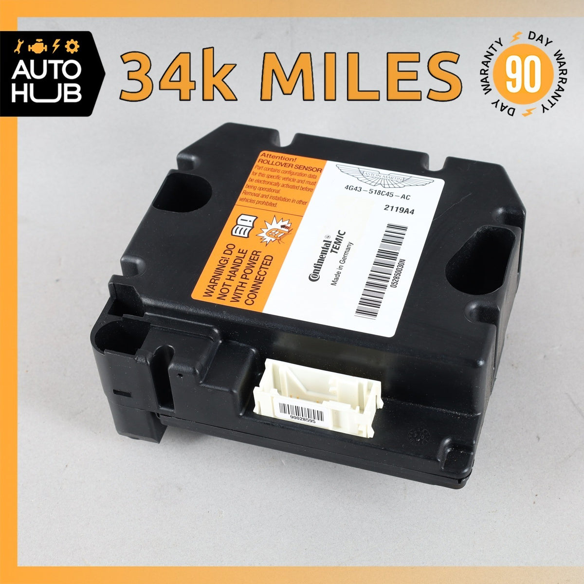 Aston Martin DB9 Volante Rollover Sensor 4G43518C45AC OEM 34k - photo 1