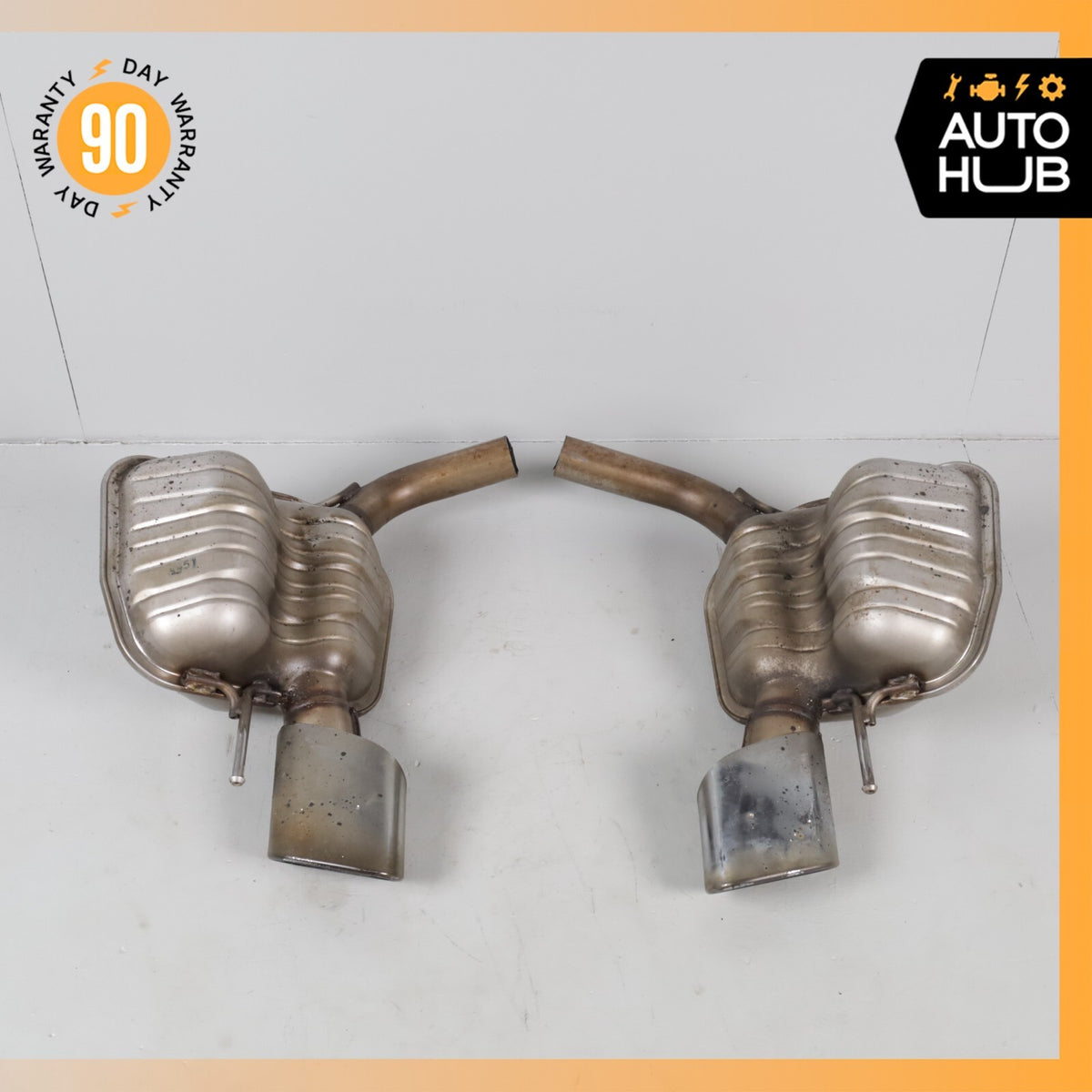 03-08 Mercedes R230 SL550 SL600 Exhaust Mufflers Muffler Tips Assembly OEM - photo 1