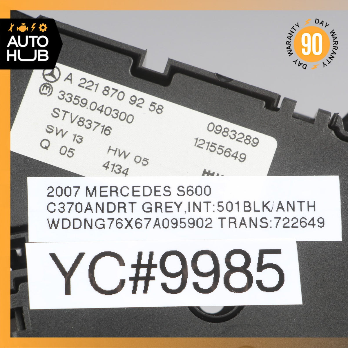 07-14 Mercedes W221 S600 CL550 Front Left Driver Seat Control Memory Switch OEM - photo 9
