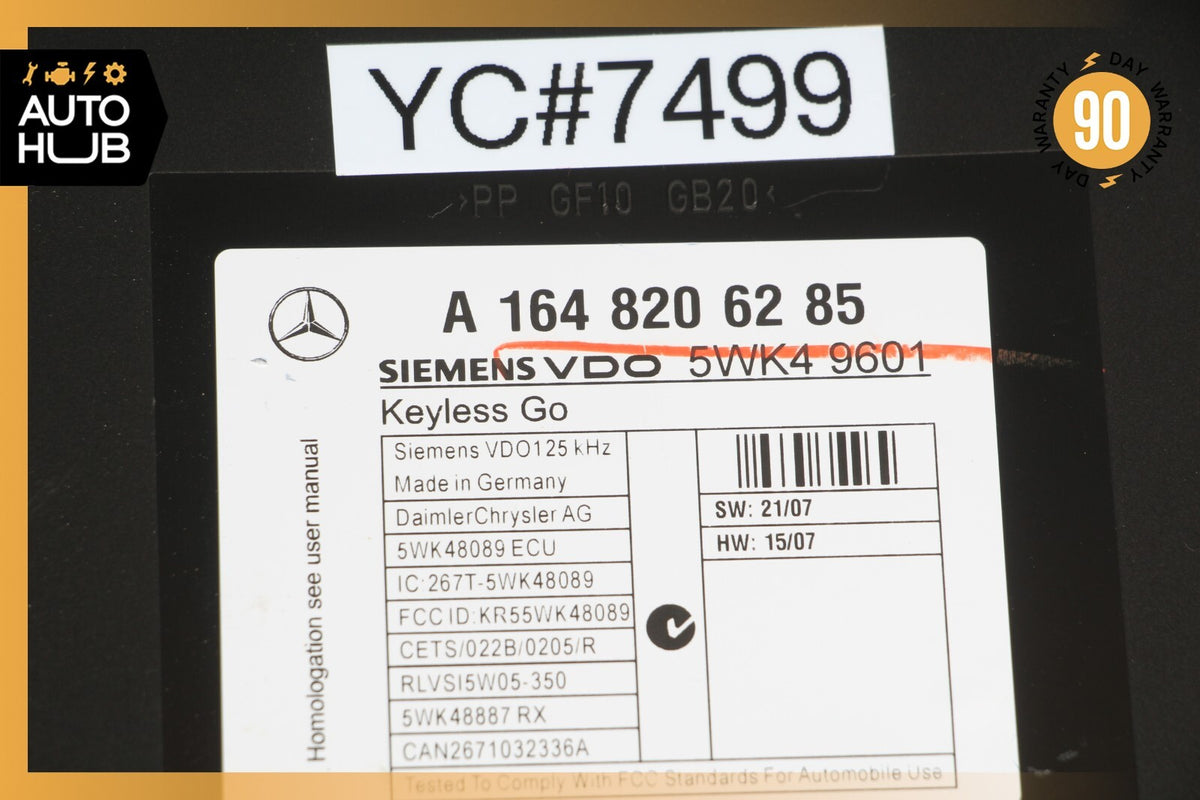 06-12 Mercedes X164 GL550 ML63 ML350 Keyless Go Control Module 1648206285 OEM - photo 8