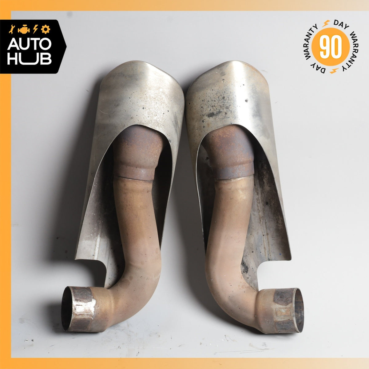 04-10 Porsche Cayenne 955 Rear Left & Right Exhaust Muffler Tip Set OEM - photo 1