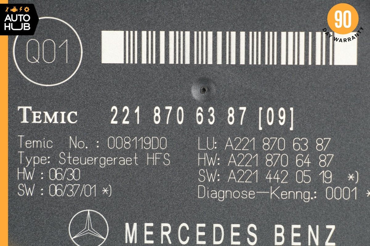 07-09 Mercedes W216 CL550 S550 Trunk Release Remote Open Close Control Module - photo 6