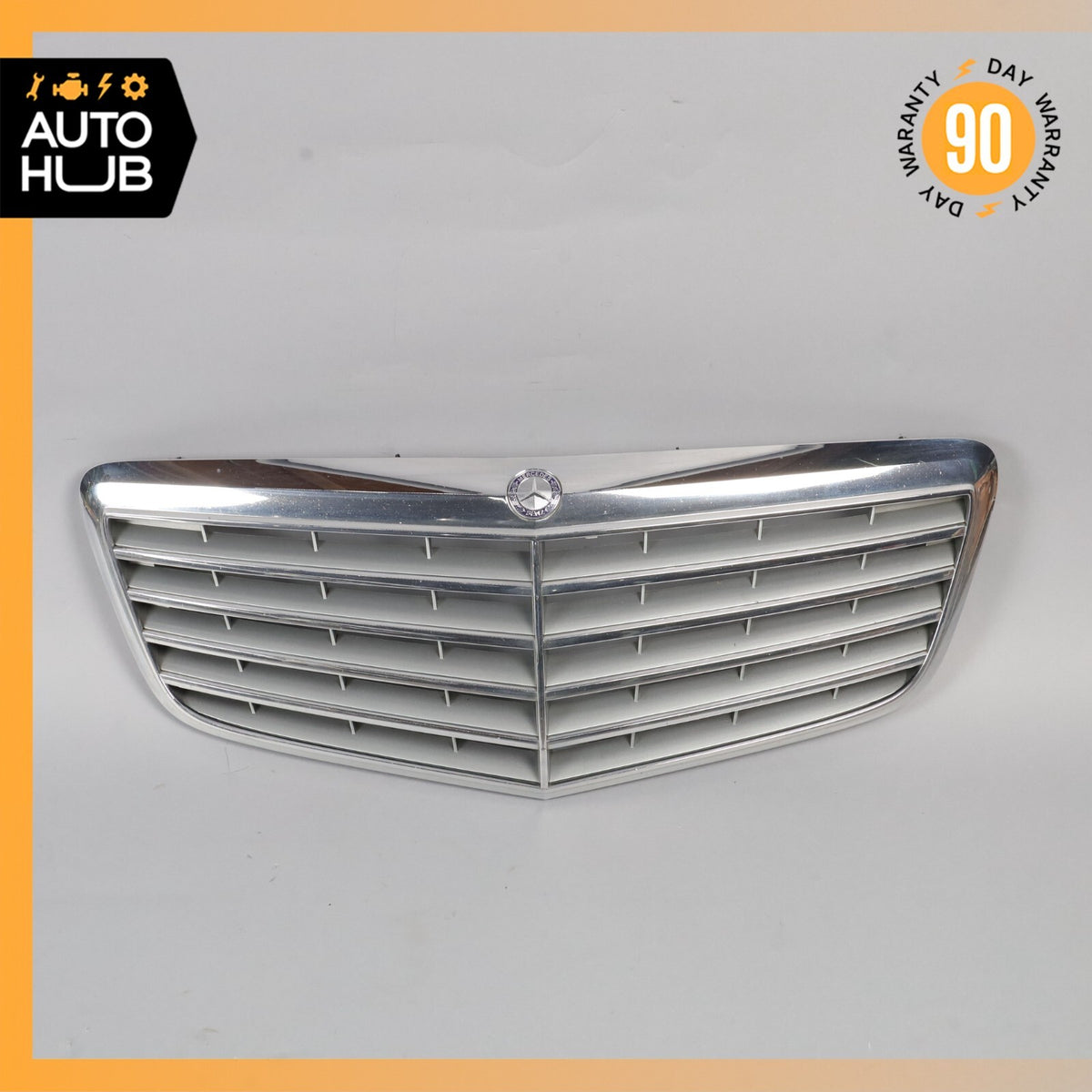 07-09 Mercedes W211 E350 E550 E320 Hood Radiator Grille Grill Chrome OEM - photo 1