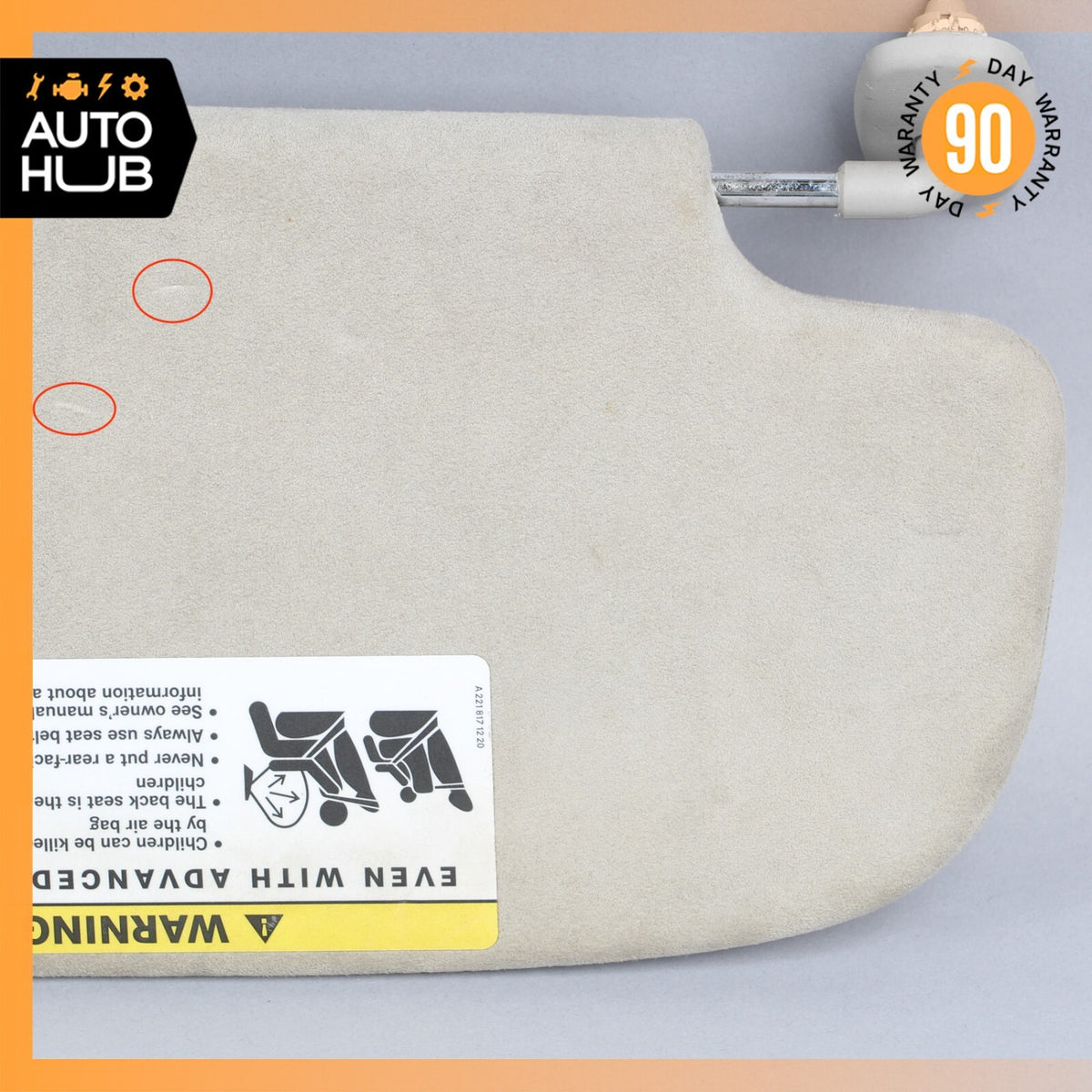 Mercedes W221 S600 CL550 S63 Left Side Sun Visor Shade Sunvisor Gray Suede OEM - photo 7