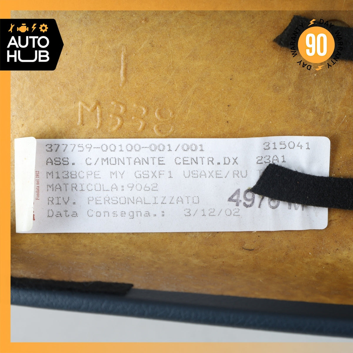 02-07 Maserati M138 Coupe 4200 Left Driver B-Pillar Trim Panel Blue OEM - photo 14