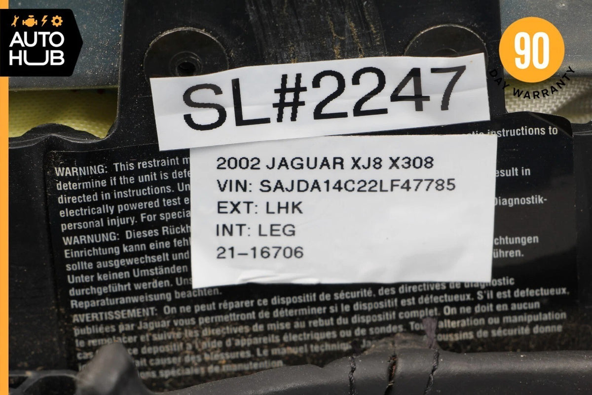 01-03 Jaguar XJ8 X308 Vanden Plas Steering Wheel Air Bag Airbag Black OEM - photo 12