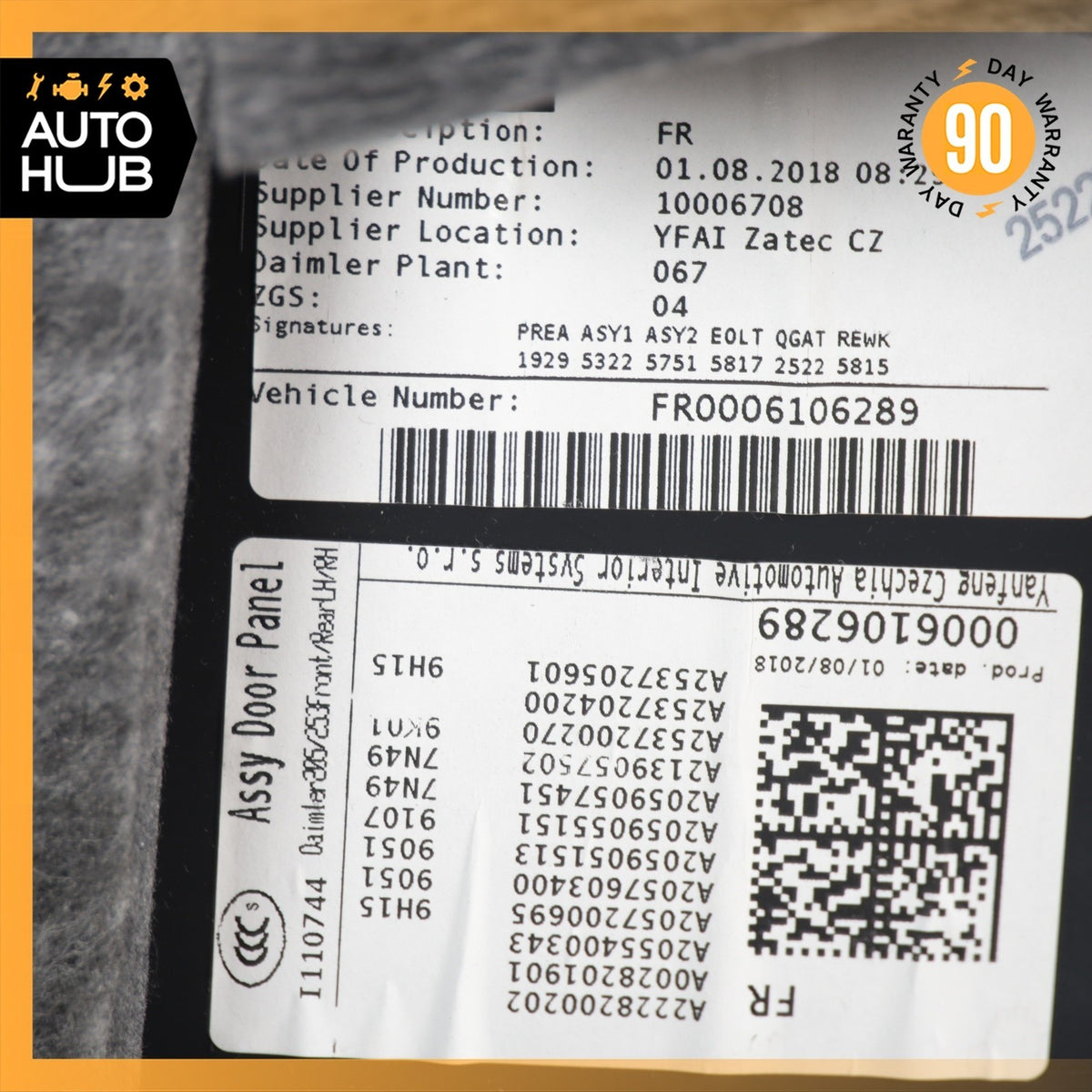 16-23 Mercedes X253 GLC300 GLC300e Front Right Side Interior Door Panel OEM 81k - photo 20