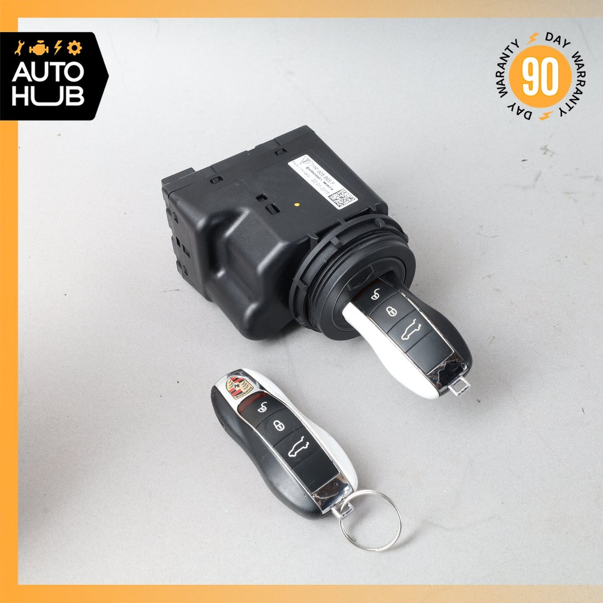 11-18 Porsche Cayenne 958 E-Hybrid Start Ignition Switch Module w/ Key OEM - photo 1