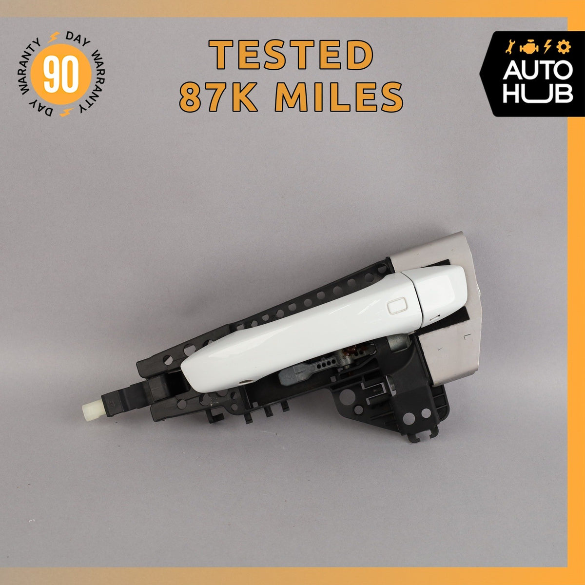 17-19 Audi 4M Q7 Front Left Driver Side Exterior Door Handle White OEM 87k - photo 1