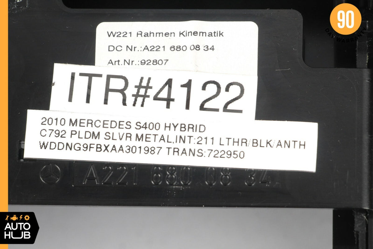10-13 Mercedes W221 S400 S550 Dashboard Center Console CD Player Cover Black OEM - photo 12
