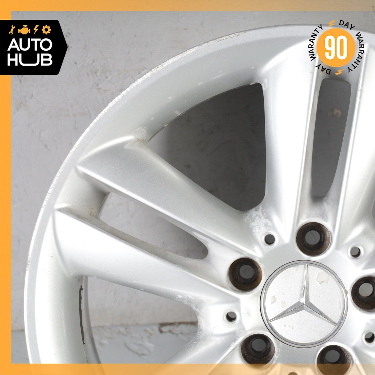 Mercedes W209 CLK350 SLK350 8.5 X 17 17" Rear Wheel Rim Silver 2094014302 OEM - photo 2