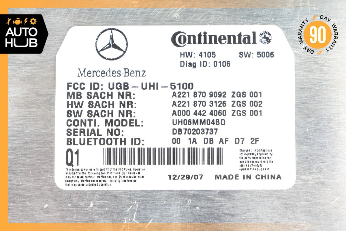 07-10 Mercedes W221 S550 CL550 Bluetooth Communication Module 2218709092 OEM - photo 11