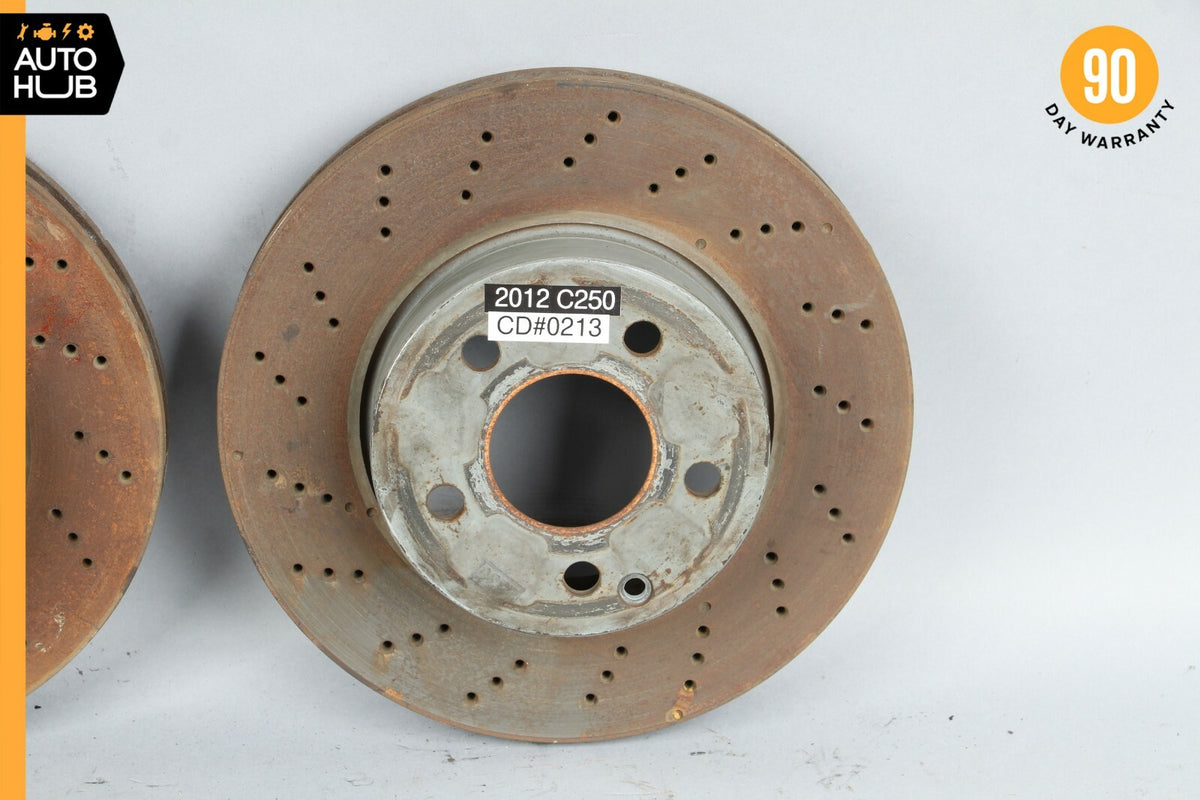 08-14 Mercedes W204 C250 C300 Front Brake Rotors Disc Left and Right Set OEM - photo 2