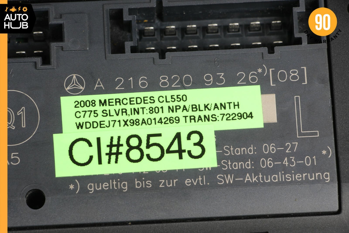 07-14 Mercedes W216 CL550 CL63 AMG Front Left Under Seat Control Module OEM - photo 8