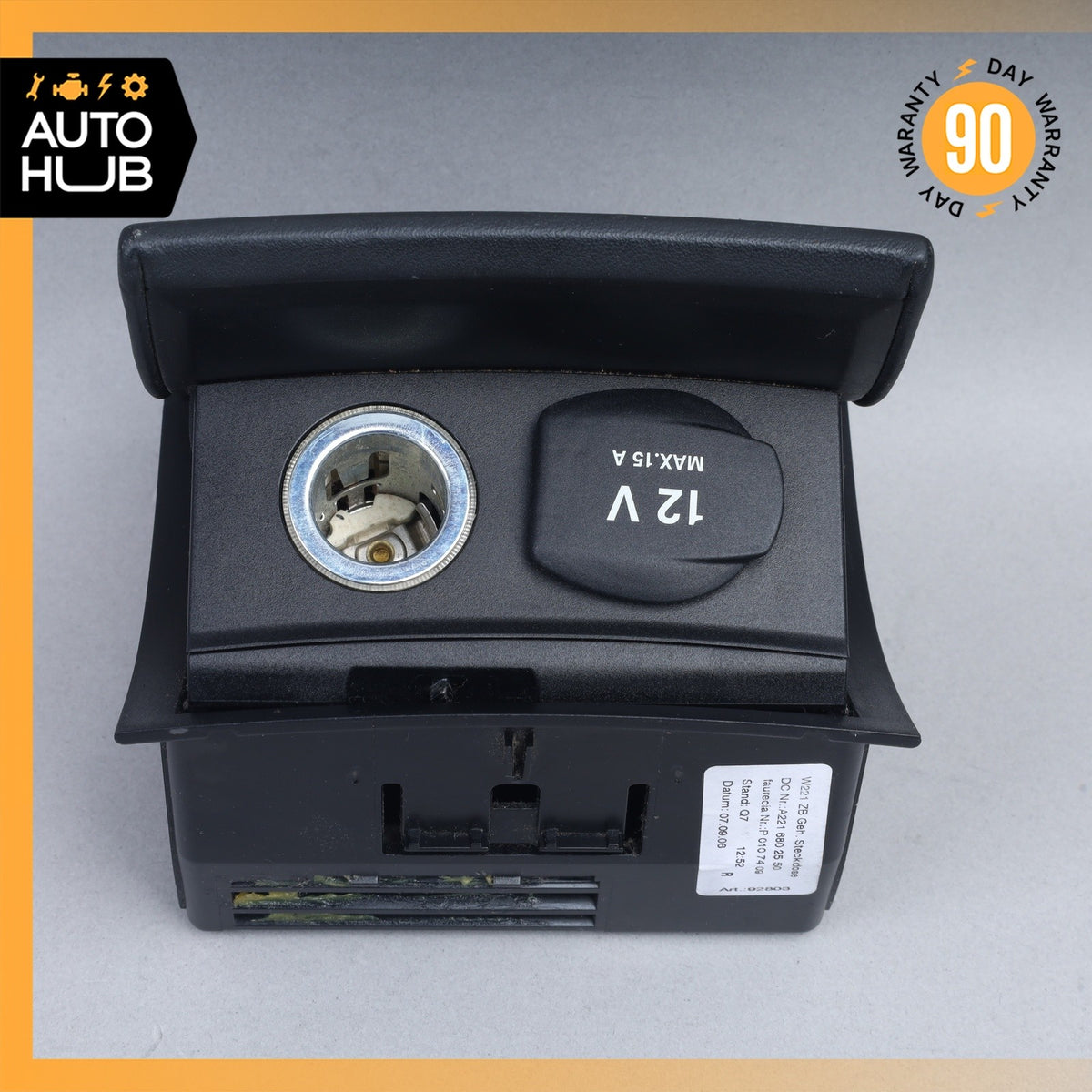 07-09 Mercedes W221 S600 S65 AMG Rear Ashtray Lighter Compartment Black OEM - photo 2