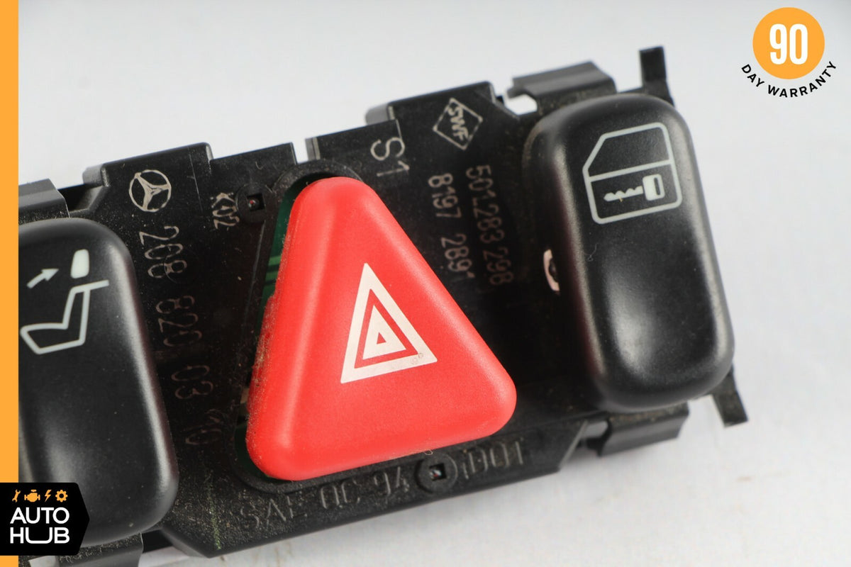 98-02 Mercedes W208 CLK320 E430 Hazard Door Lock Switch Control Panel OEM - photo 7