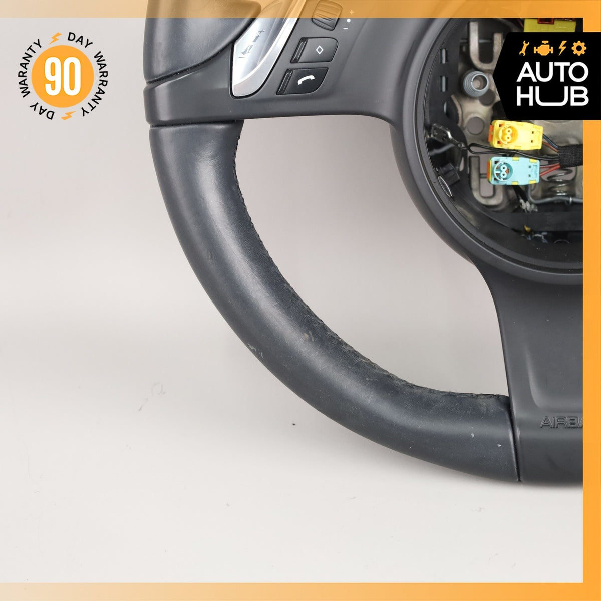 11-14 Porsche Cayenne 958 Steering Wheel w/ Paddle Shifters Black OEM - photo 5