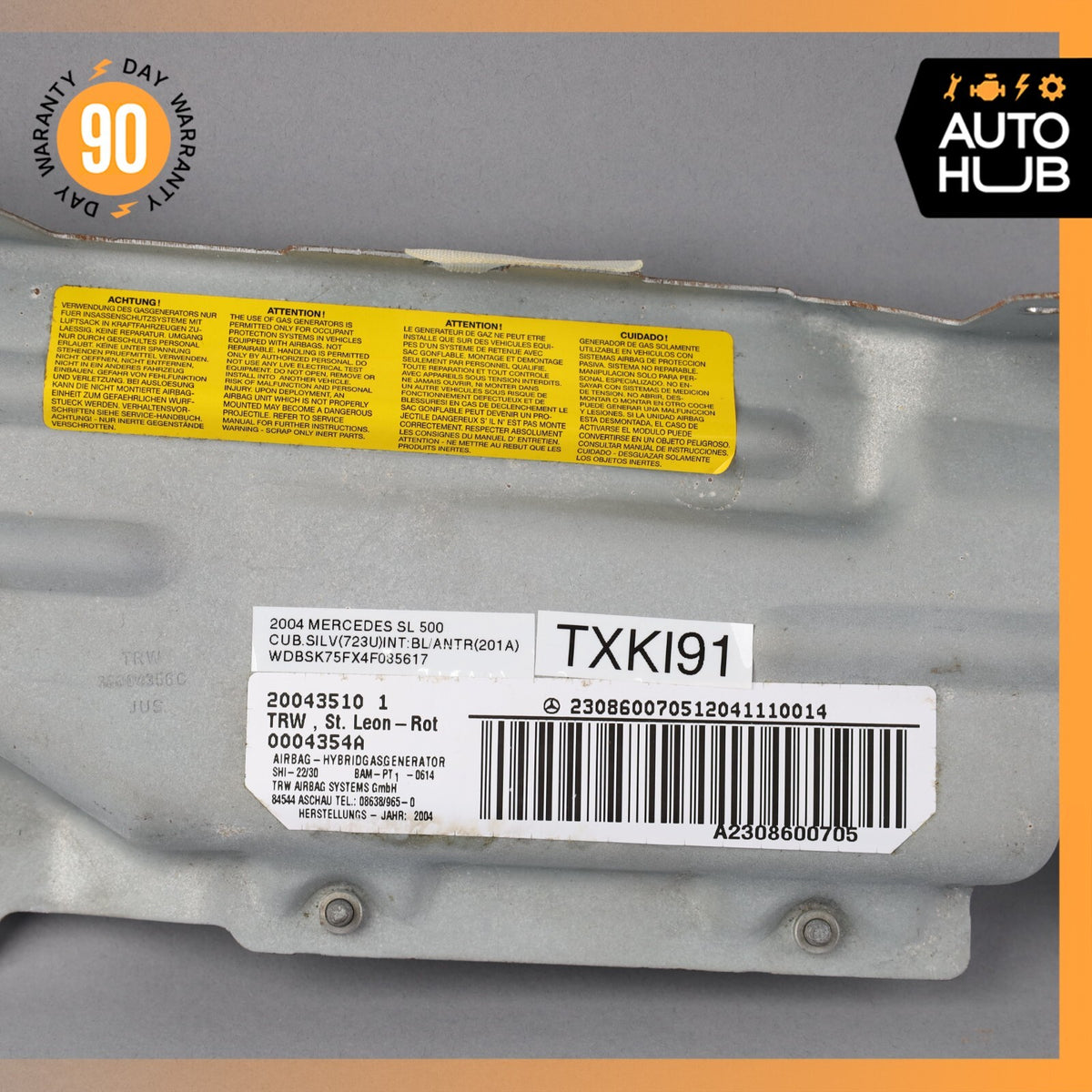 03-12 Mercedes R230 SL500 SL55 AMG Knee Airbag Air Bag Left Driver Side OEM - photo 7
