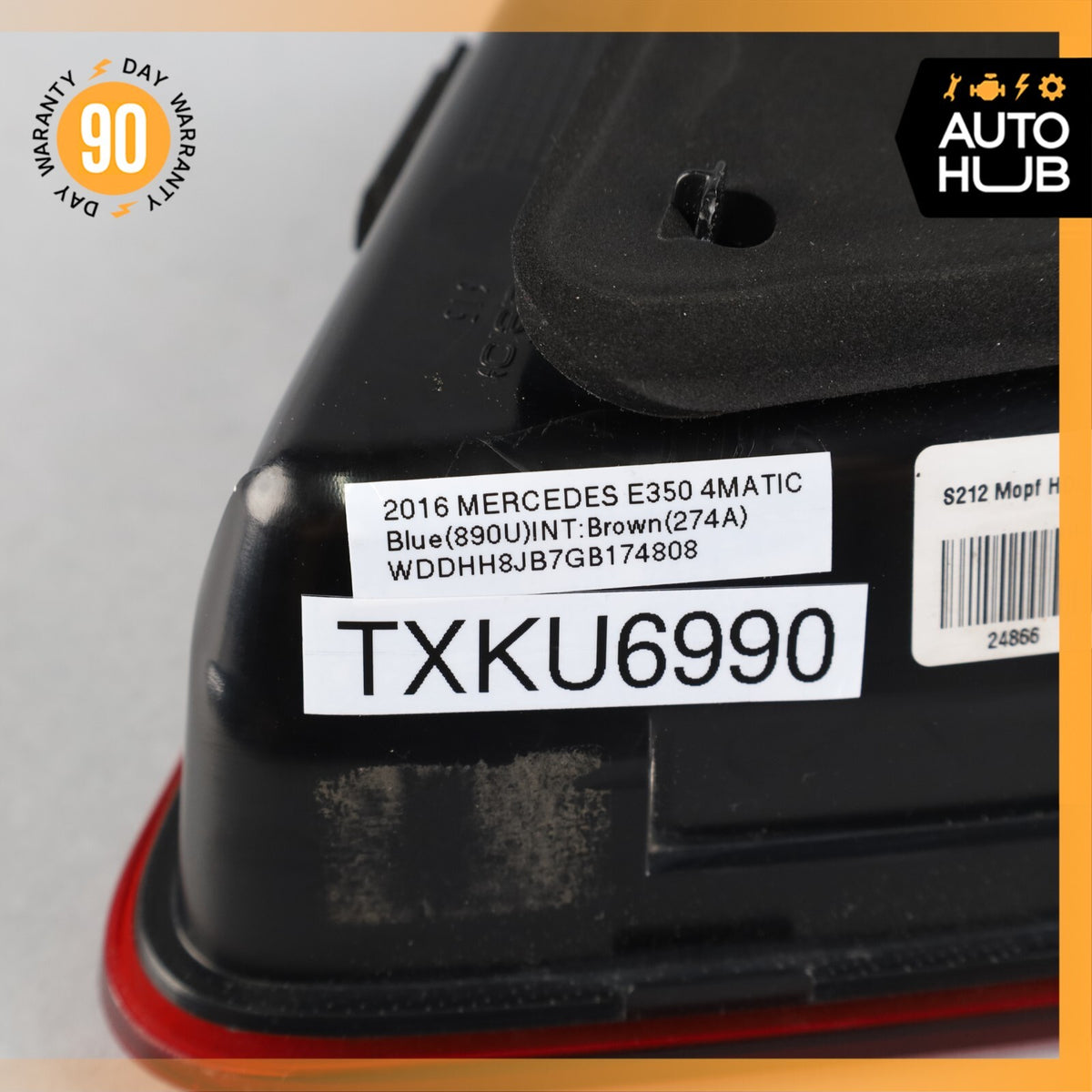 14-16 Mercedes W212 E350 E400 Inner Tail Light Lamp Rear Right Side OEM 77k - photo 13