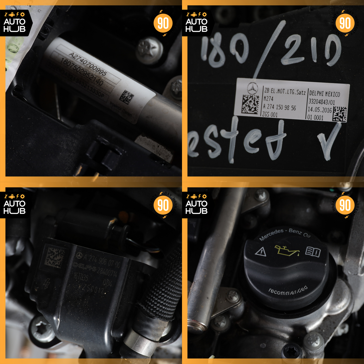 15-20 Mercedes W205 C300 E300 RWD M274 2.0L Engine Motor Assembly 274.920 OEM - photo 17