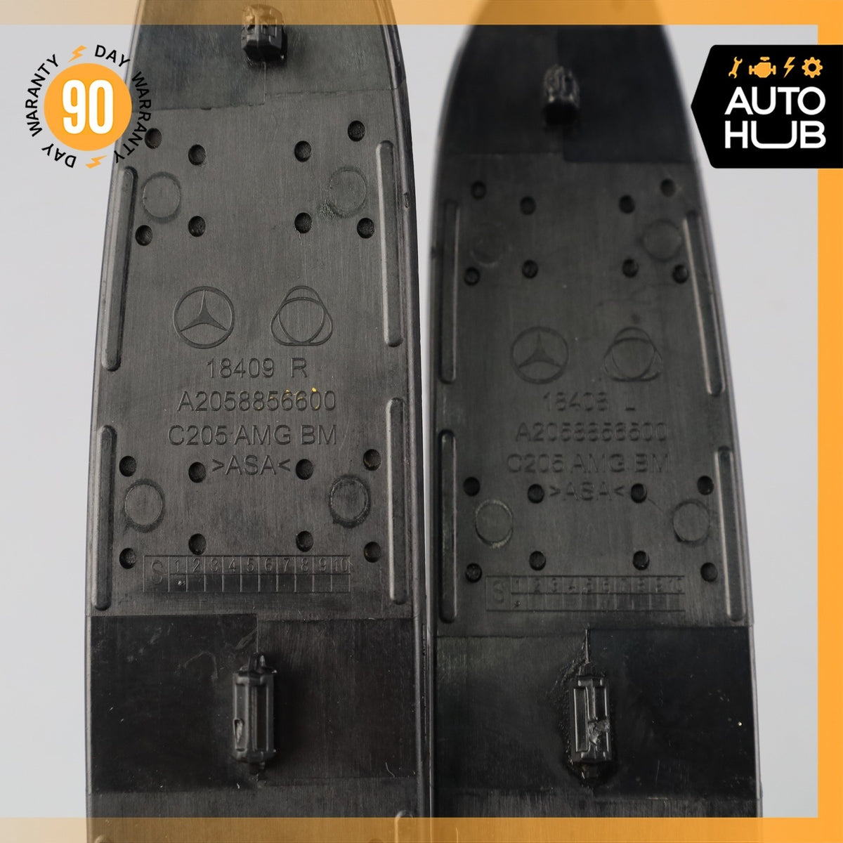 17-23 Mercedes W205 C63 C43 AMG Rear Bumper Mesh Grille Set of 2 OEM 39k - photo 9
