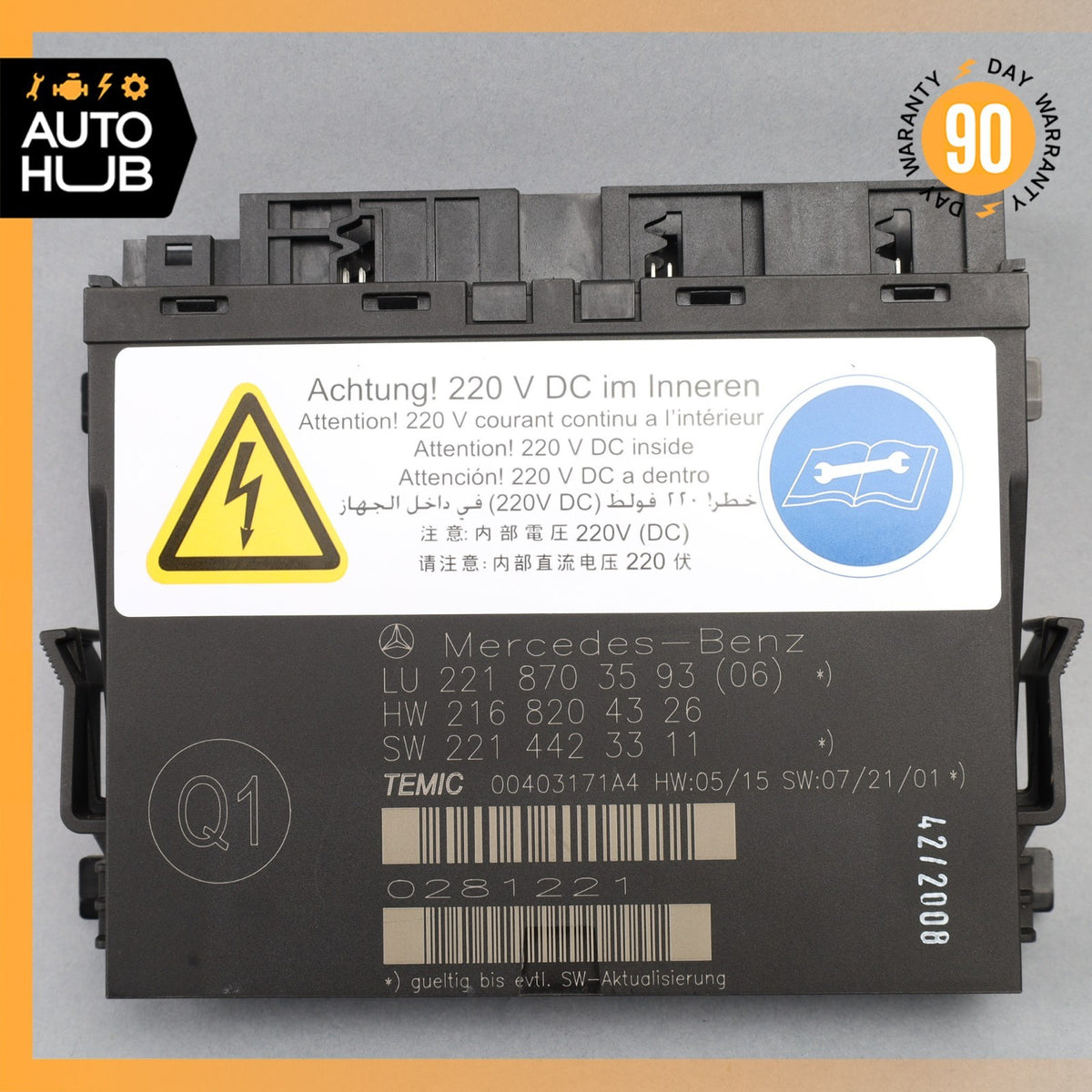 07-10 Mercedes W221 S550 S63 Front Left or Right Seat Contour Control Module OEM - photo 1