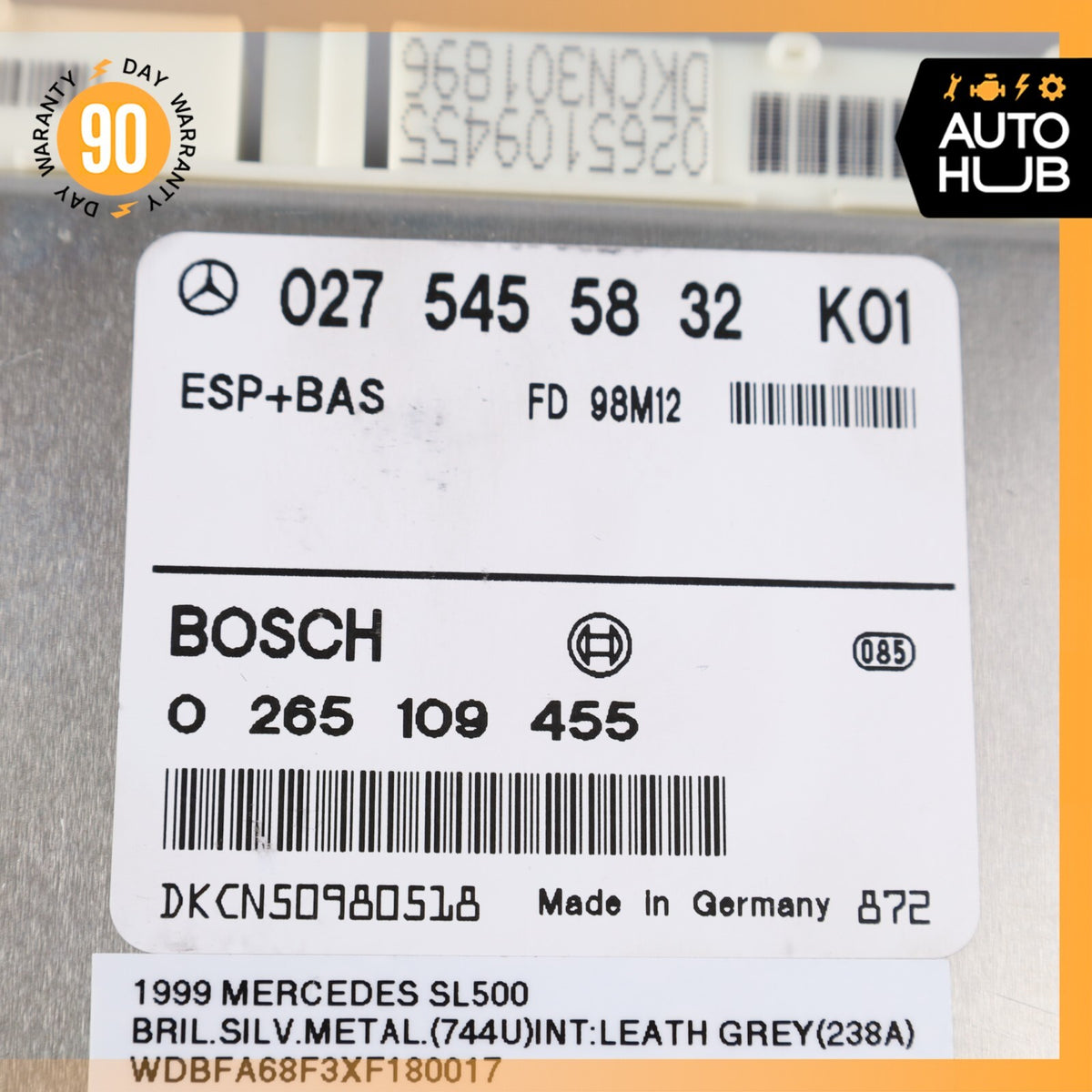 99-02 Mercedes R129 SL500 SL600 Electronic Stability Control Module ABS ESP OEM - photo 10