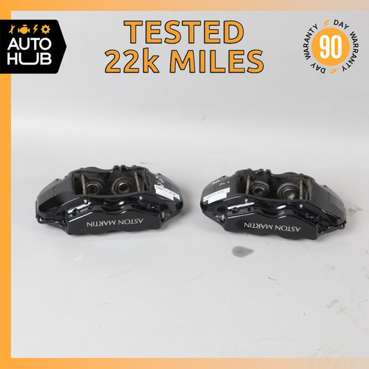08-18 Aston Martin DB9 DBS Rear Brake Calipers Set Black AD232C465CA OEM 22k - photo 1