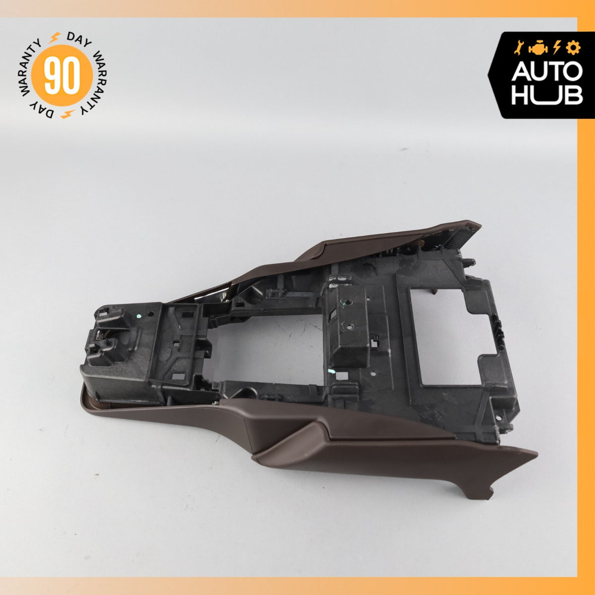 11-18 Porsche Cayenne Hybrid S Center Console A/C Bezel Trim Leather Brown OEM - photo 9