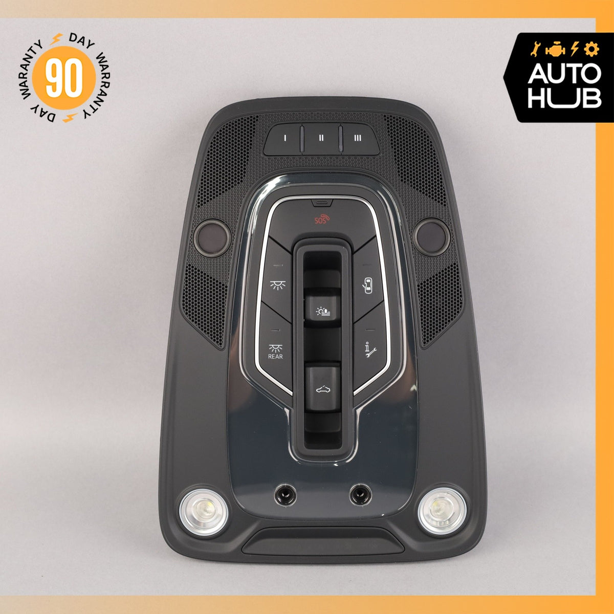 17-19 Audi 4M Q7 Front Overhead Domelight Lamp Switch Panel Black OEM 87k - photo 3